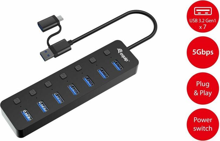 Immagine prodotto equip 128965 (USB-A, USB-C, 7 porte)