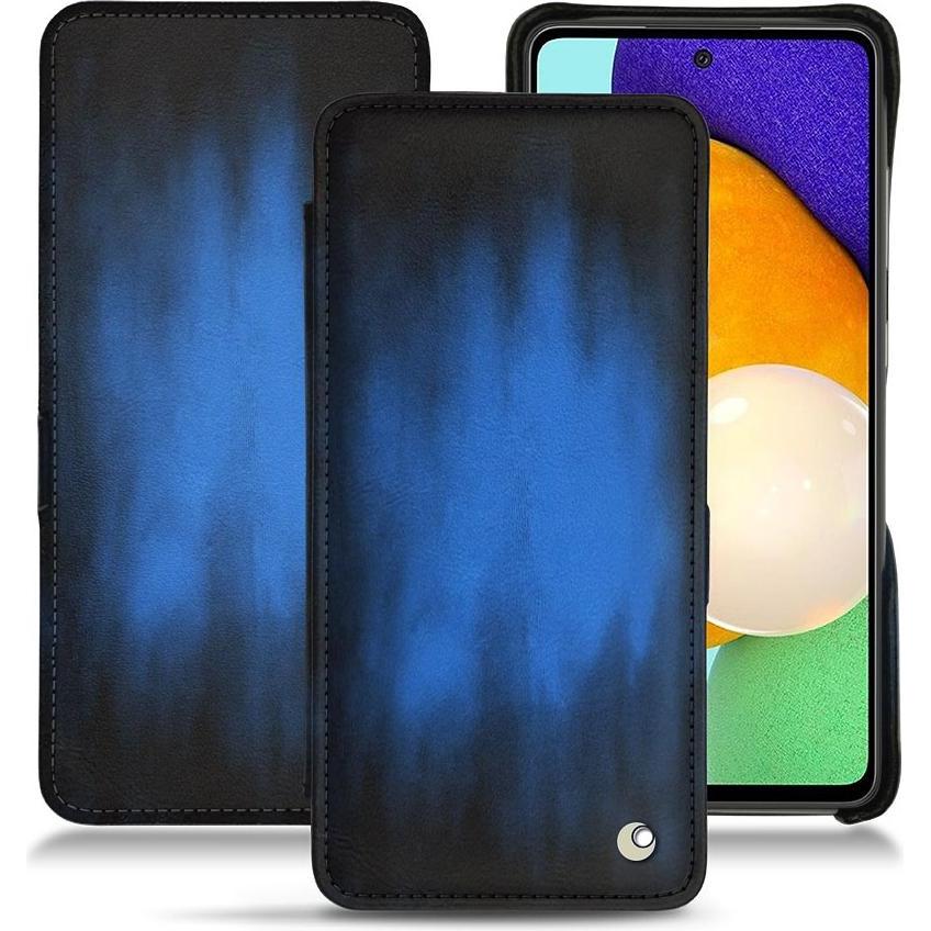 Noreve Lederschutzhülle horizontal (Samsung Galaxy A52), Smartphone Hülle, Blau