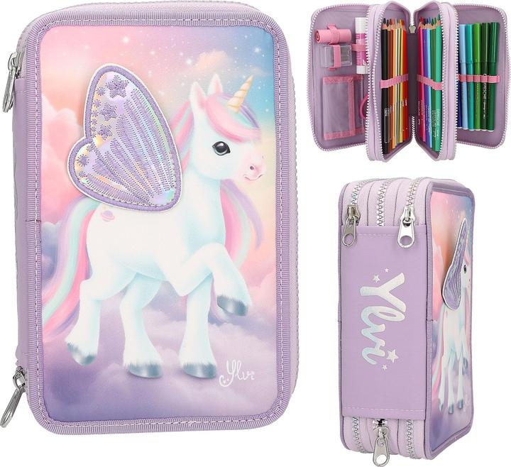 Produktbild Depesche Ylvi 3-Fach Federtasche mit appliziertem Flügel inkl. Stifte