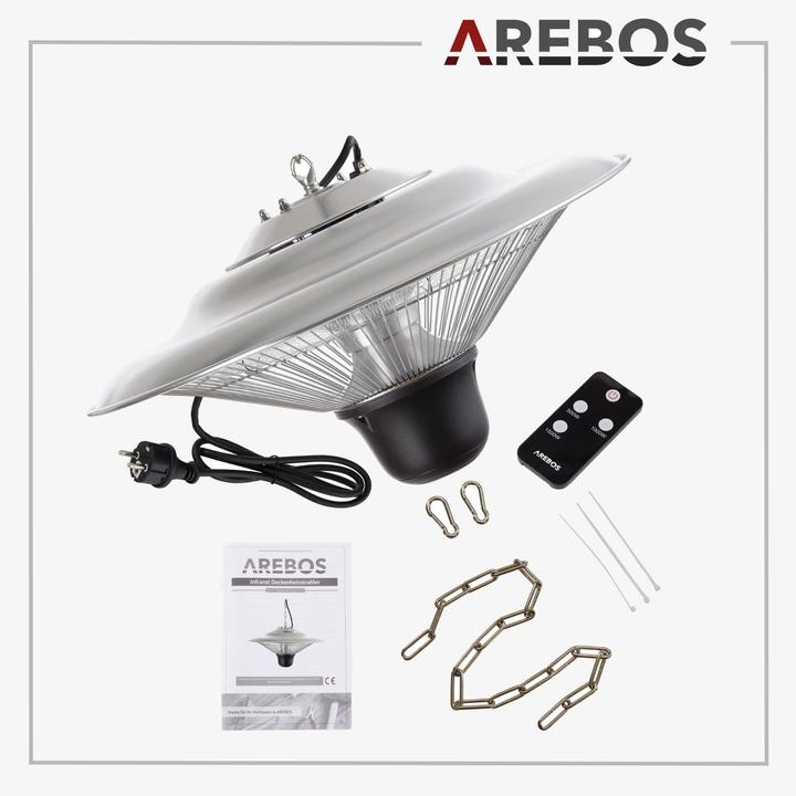 Produktbild Arebos Infrarot Deckenheizstrahler mit Fernbedienung (1500 W)