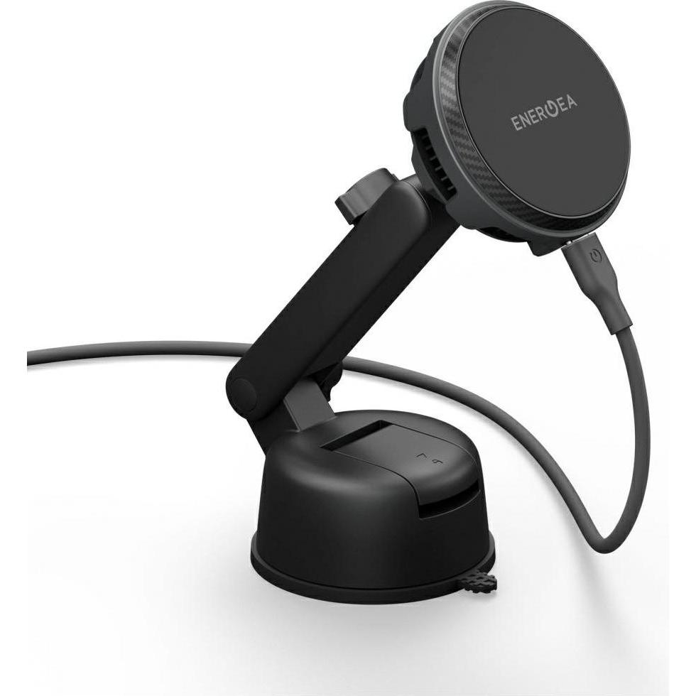 Energea Car mount Magarctic Drive 25W Qi2 for grille/dashboard/windshield with 45W car charger grey, Adattatore per auto, Grigio