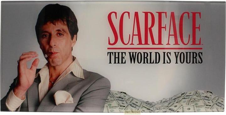 Produktbild SD Toys Scarface Glasposter The World Is Yours (Grey Background) 60 x 30 cm (30 x 60 cm)