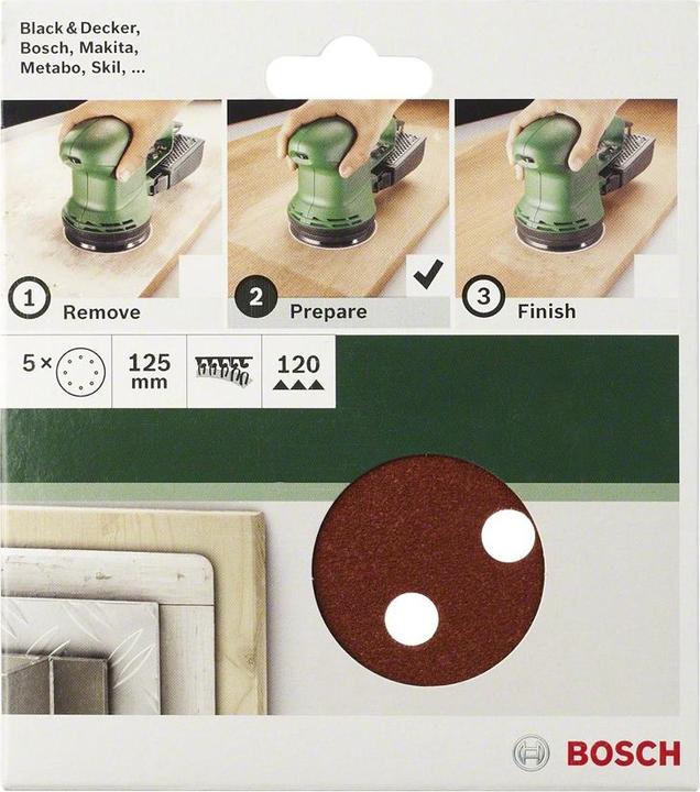 Image du produit Bosch Zubehör Papier abrasif excentrique avec velcro (180)