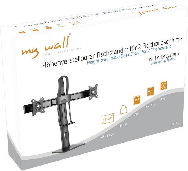 Immagine prodotto myWall Supporto da tavolo per monitor Supporto da tavolo regolabile in altezza con sistema a molla (Tavolo, 17")