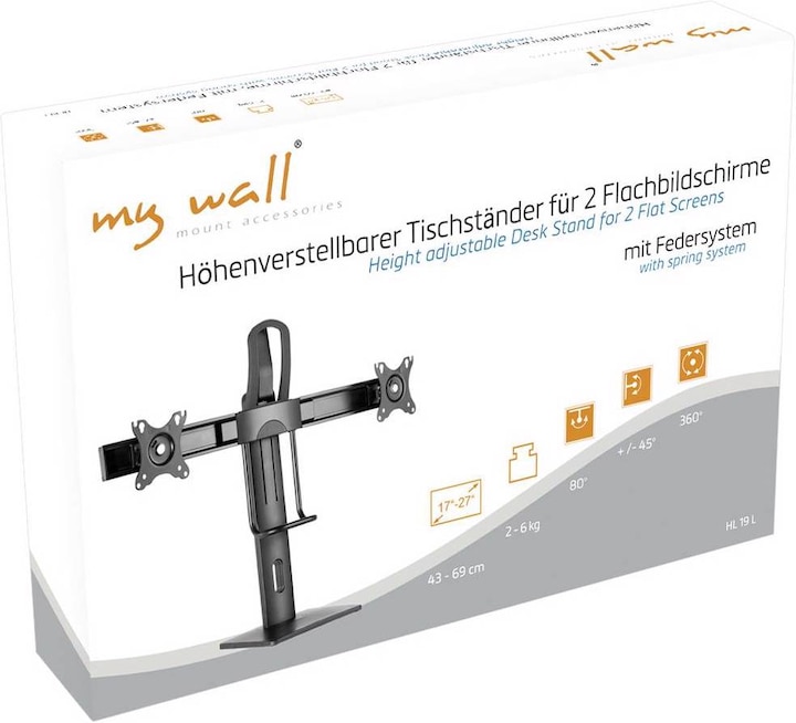 Actual product image myWall Monitor Table Mount Height Adjustable Table Stand With Spring System (Table, 17")
