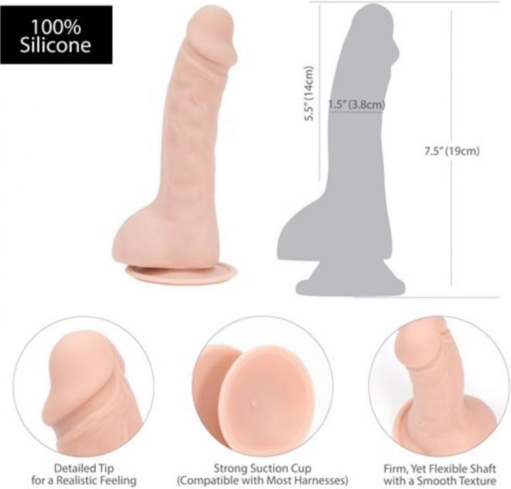 Actual product image Naked Addiction Brad Realistic Dildo with suction cup 19 cm
