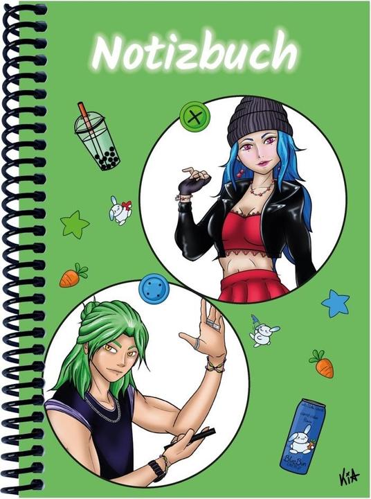 Produktbild A 5 Notizbuch Manga Quinn und Enora, gr (A5, Kariert)