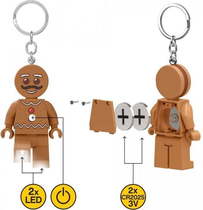Actual product image Euromic LEGO - Keychain w/LED - Gingerbread Man (4006036-LGL-KE182H)