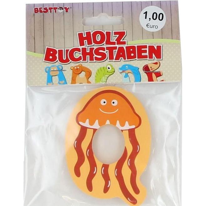 Besttoy, Holzbuchstaben + Stoffbuchstaben, Holzbuchstabe - Q - orange
