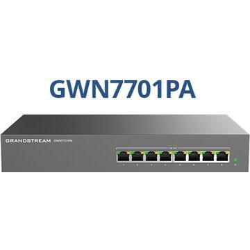 Thumbnail - Grandstream Networkswitch GWN7701PA (8 Ports), Netzwerk Switch, Schwarz