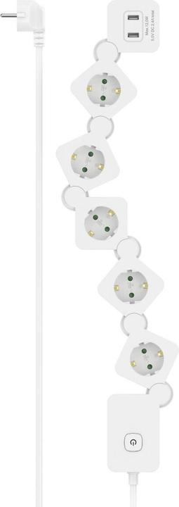 Produktbild Hama 00223190 Verlängerungskabel 1,4 m 5 AC-Ausgänge Drinnen Weiss (5x, CEE 7/3, 1.40 m)