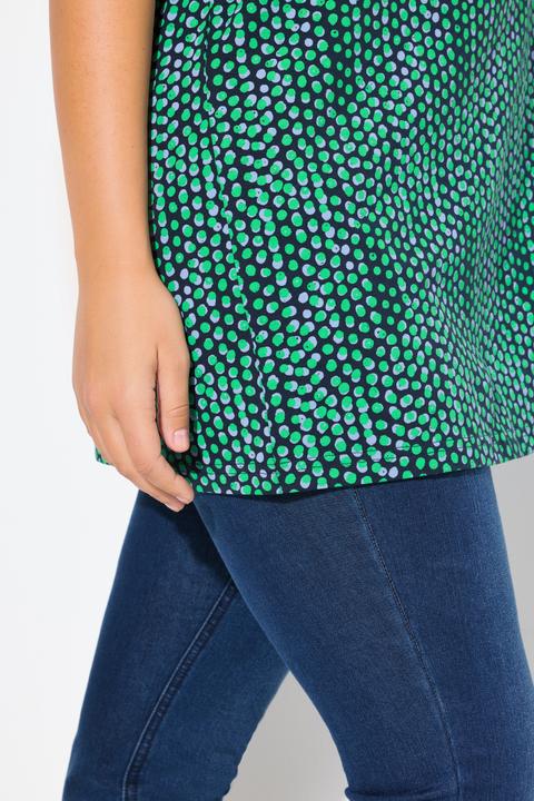 Immagine prodotto Ulla Popken Maglia dal taglio lungo e svasato con pallini, scollo rettangolare e mezze maniche (46, 48)
