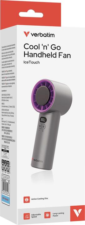 Actual product image Verbatim CoolnGo Handheld Fan Grey