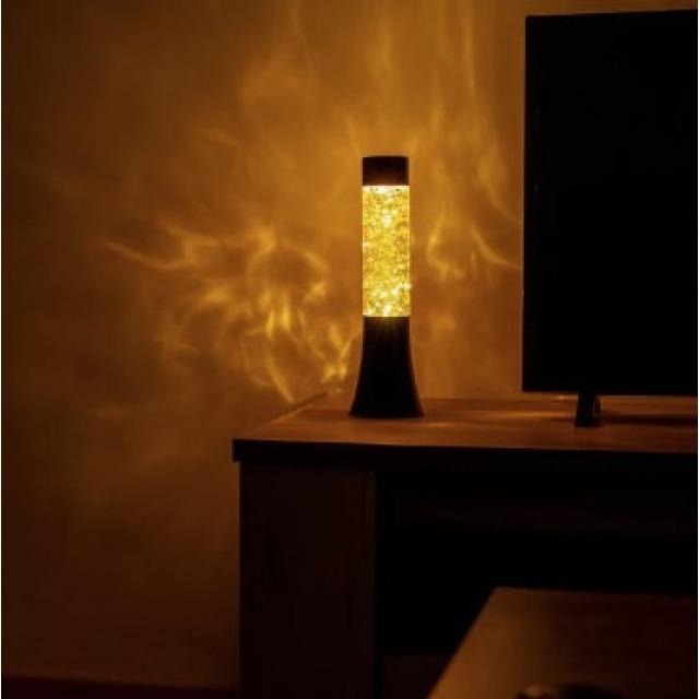 Image du produit Fisura Lampe à plasma S noire/jaune avec paillettes étoiles