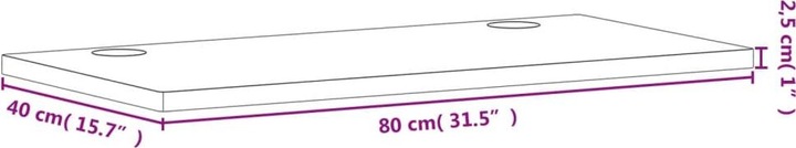 Productafbeelding VidaXL Bureaublad 80x40x2,5 cm massief beukenhout,Materiaal