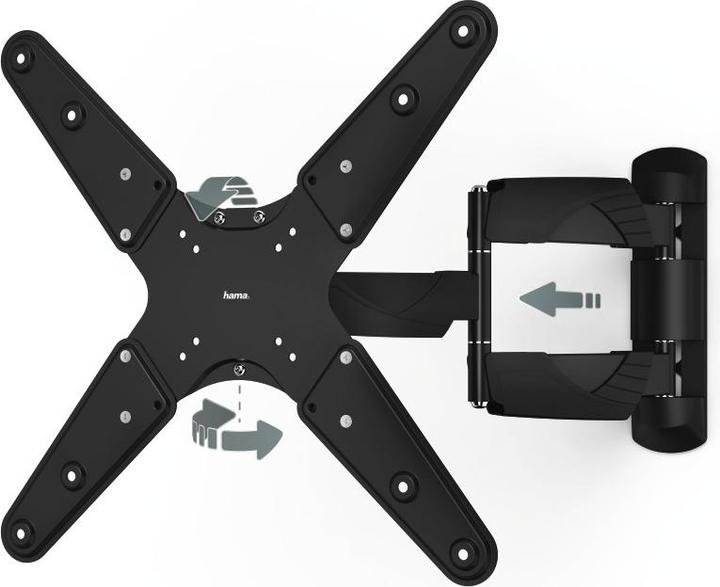 Hama Support TV mural FULLMOTION, 3 étoiles, 142cm (56), 2 bras, noir (56", 35 kg)