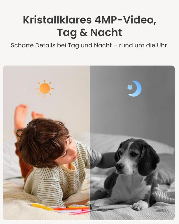 Produktbild Reolink 2K 4MP WLAN Überwachungskamera mit Personen-/Tier-/Weinen-Erkennung und Auto-Tracking (2560 x 1440 Pixels)
