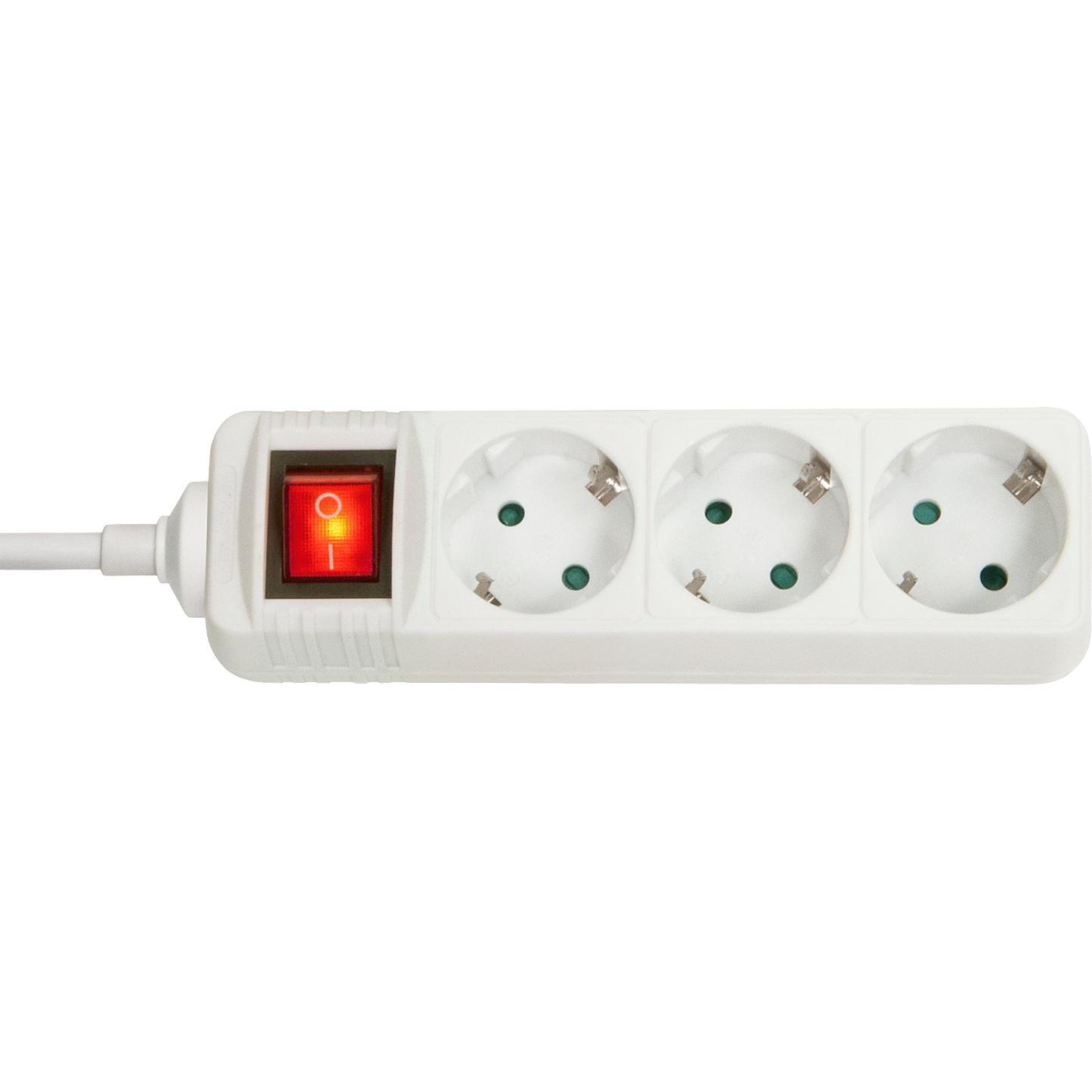 Lindy, Steckdosenleiste, 3-fach Schuko Steckdosenleiste mit Schalter (3 x, CEE 7/3, 1.40 m)