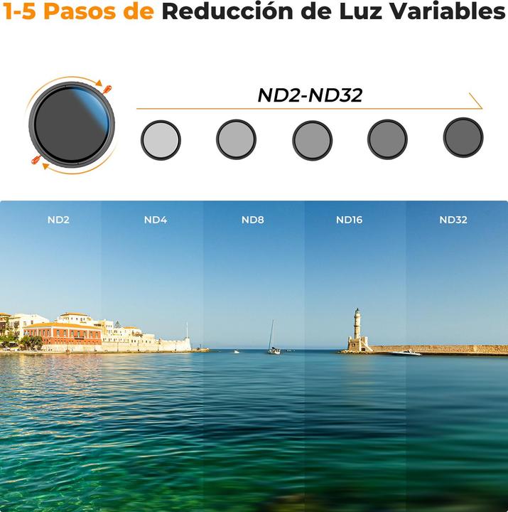 Produktbild K&F Concept 72MM 2 in 1 CPL+Variable ND2ND32 Lens Filter 18Layers Blue Coated, without Black Cross (C Series) (ND- / Graufilter, 72 mm)
