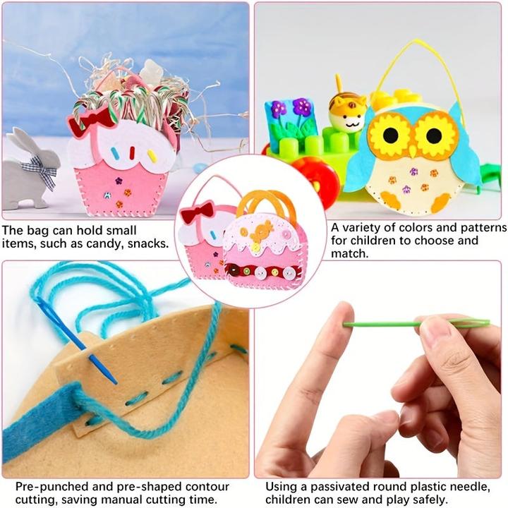 Immagine prodotto Activity Board Kit di cucito per bambini, kit di cucito per borsetta, kit di artigianato per bambini, artigianato