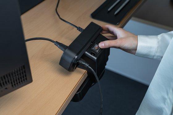 Actual product image Brennenstuhl estilo Duplex desktop socket strip with overvoltage protection, 2x Keystone modules, 9x Sch (9 x, 2 m)