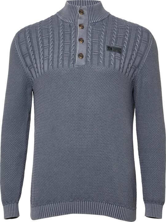 Produktbild s.Oliver Strickpullover Strukturmix-Troyer aus Baumwolle mit Garment Dye (4XL)