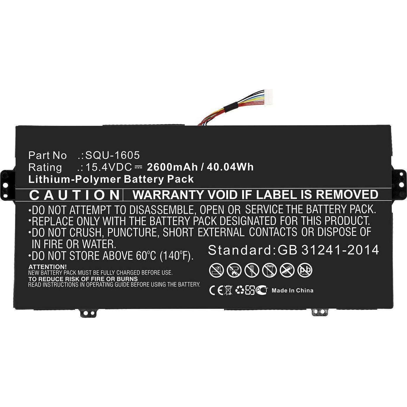 CoreParts Laptop Battery for Acer (2600 mAh), Notebook Akku, Schwarz