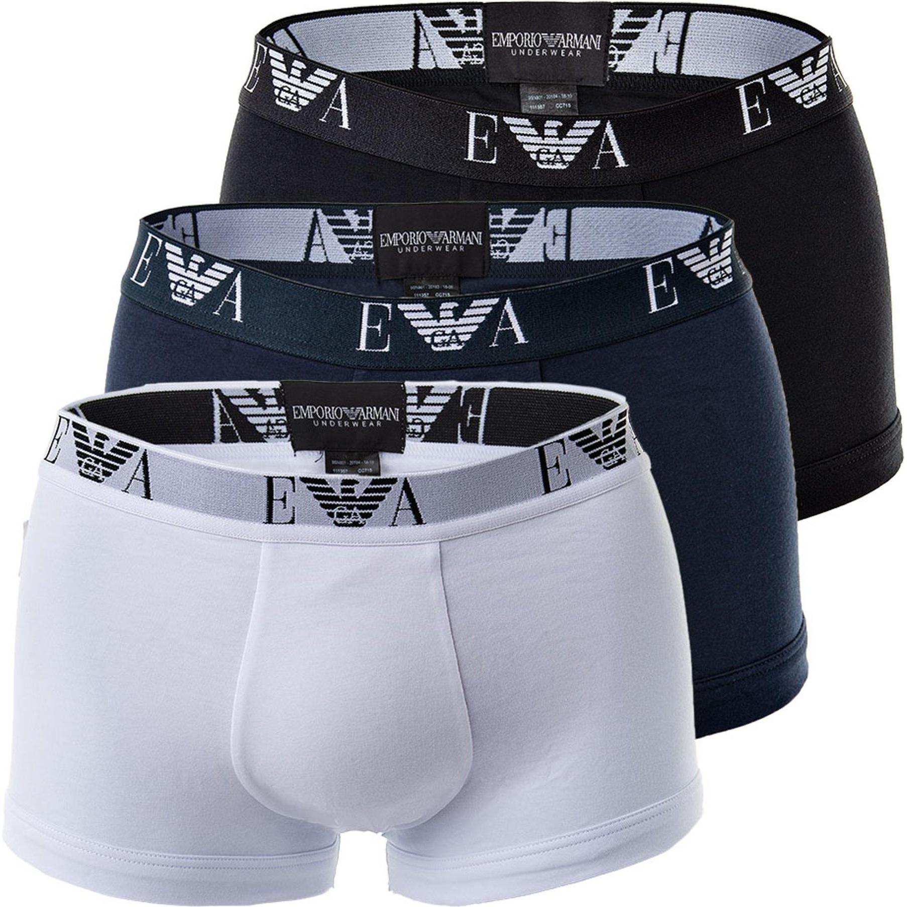 Emporio Armani, Herren, Unterhosen, Boxershorts Casual Figurbetont - 261, Mehrfarbig, (L, 3er Pack)