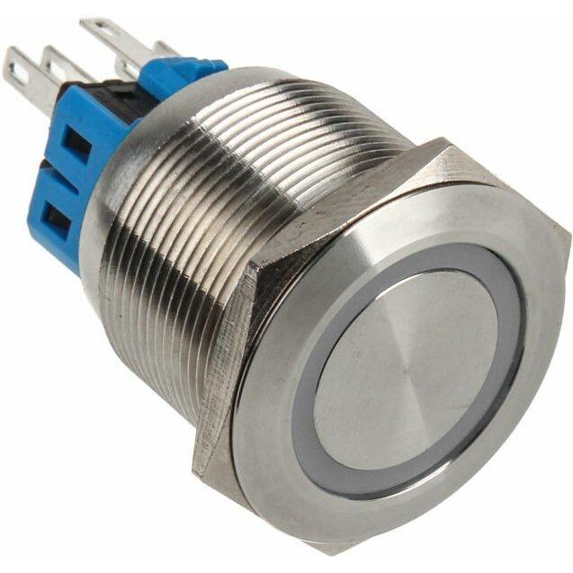 DimasTech Vandalismusschalter/-taster 25mm, Taster + Schalter, Silber