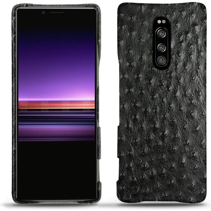 Noreve Lederschutzhülle (Sony Xperia 1), Smartphone Hülle, Schwarz