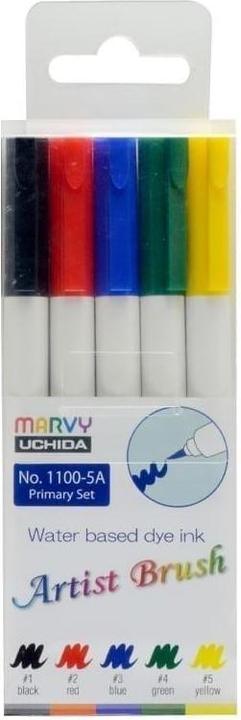 Produktbild Uchida MARVY Filzstifte mit Pinselspitze Artist Brush Primary, 5 Stk. (5x)