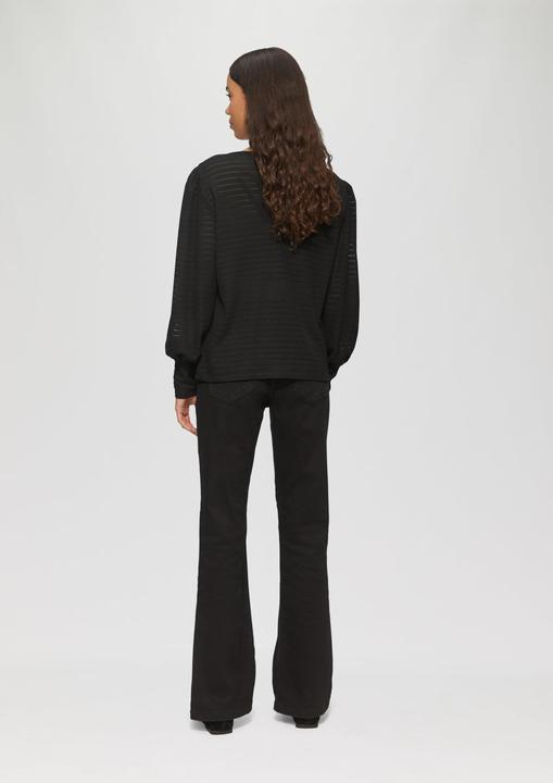 Produktbild S.Oliver T-Shirt Strukturiertes Langarmshirt mit Puffärmeln (M)