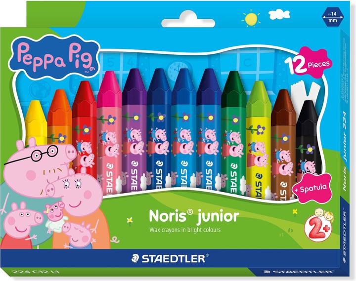 Produktbild Staedtler Peppa Pig Kinderwachsmalkreiden und Schaber (12x)