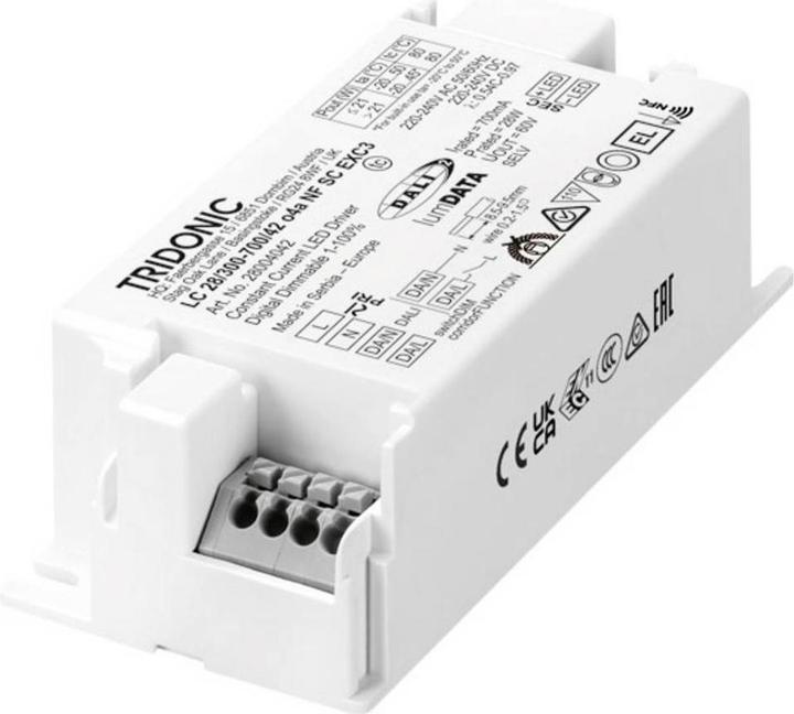 Tridonic TRDO 28004042 - LED-Netzteil, 28 W, 7,5 - 42 V, 0,3 - 0,7 A, DALI 2, CC