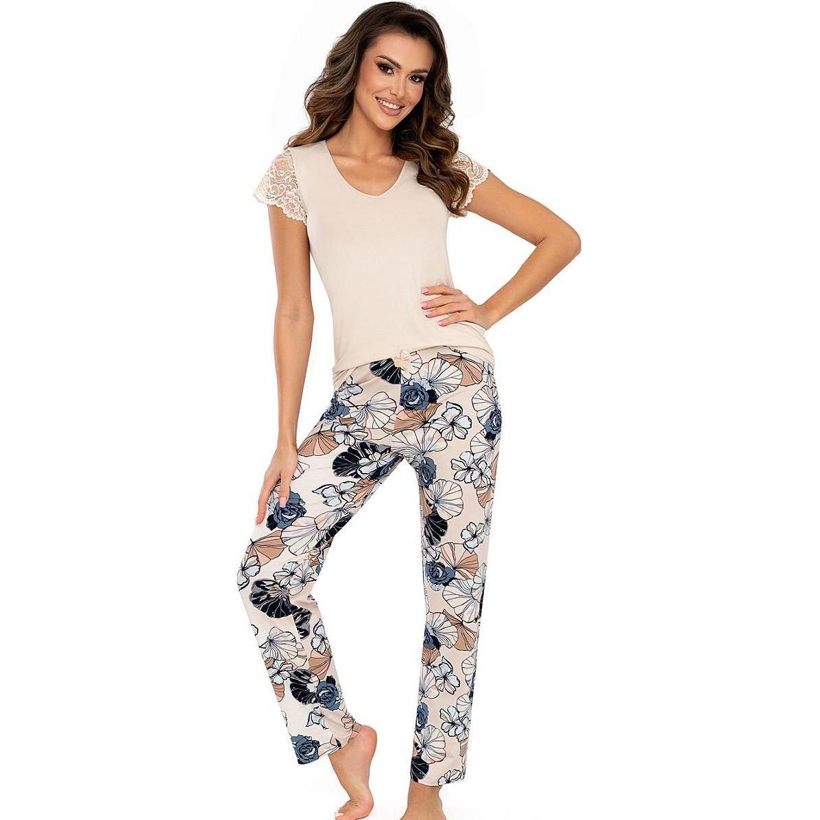 Donna, Damen, Pyjama, Pyjama, Beige, (40)