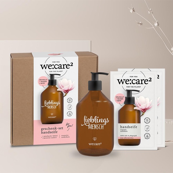 Produktbild we:care2 Geschenk-Set, Handseifen-Granulat, Lieblingsmensch