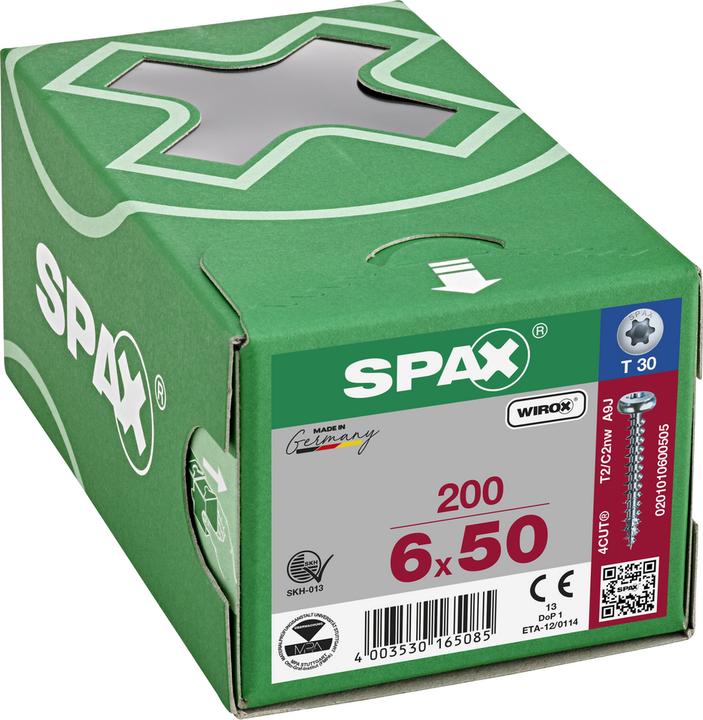 Produktbild Spax Halbrundkopf T-Star Plus T30 Vollgewinde Wirox (200 Schrauben pro Stück)
