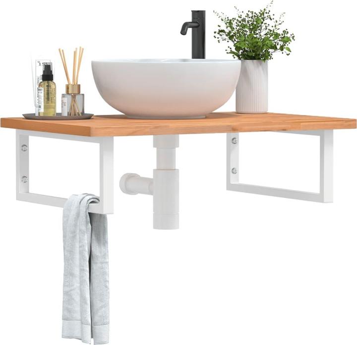 Image du produit vidaXL Étagère de lavabo murale et hêtre