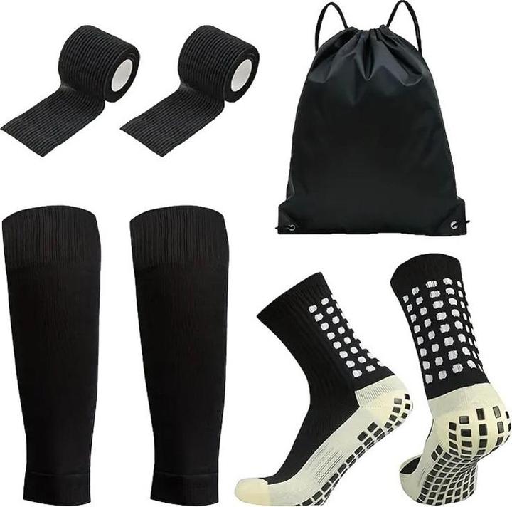 Actual product image Cbx 4er-Set Fussballsocken & Zubehör – One Size Schwarz (One size)