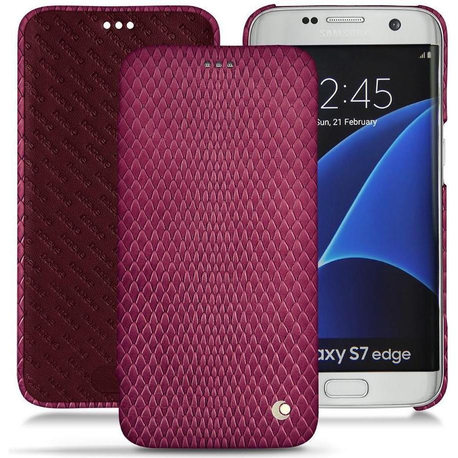 Noreve Lederschutzhülle horizontal (Samsung Galaxy S7 Edge), Smartphone Hülle, Rosa