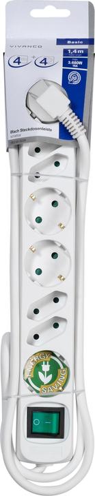 Actual product image Vivanco Power strip (4 x, CEE 7/3, CEE 7/16)