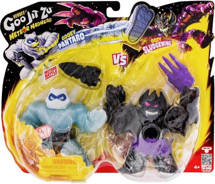 Actual product image Moose Heroes of Goo Jit Zu Meteor Madness Dehnbare Figuren 2er-Pack Pantaro vs. Sludgewing 12 cm