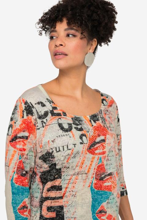 Image du produit Miamoda T-shirt à imprimé all-over, avec col rond et manches 3/4 (42)