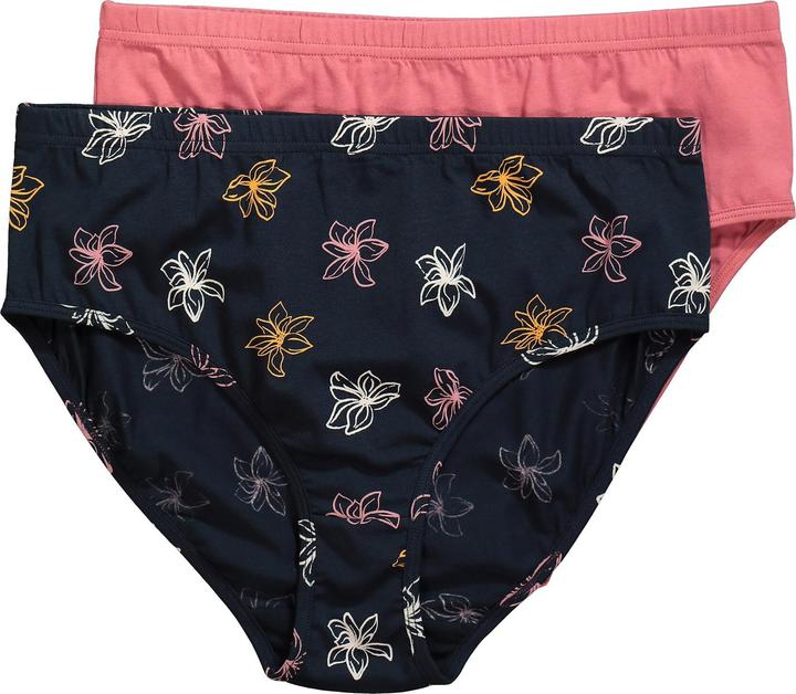 Produktbild Ulla Popken Slips, 2er-Pack, Blüten/uni (46, 48)