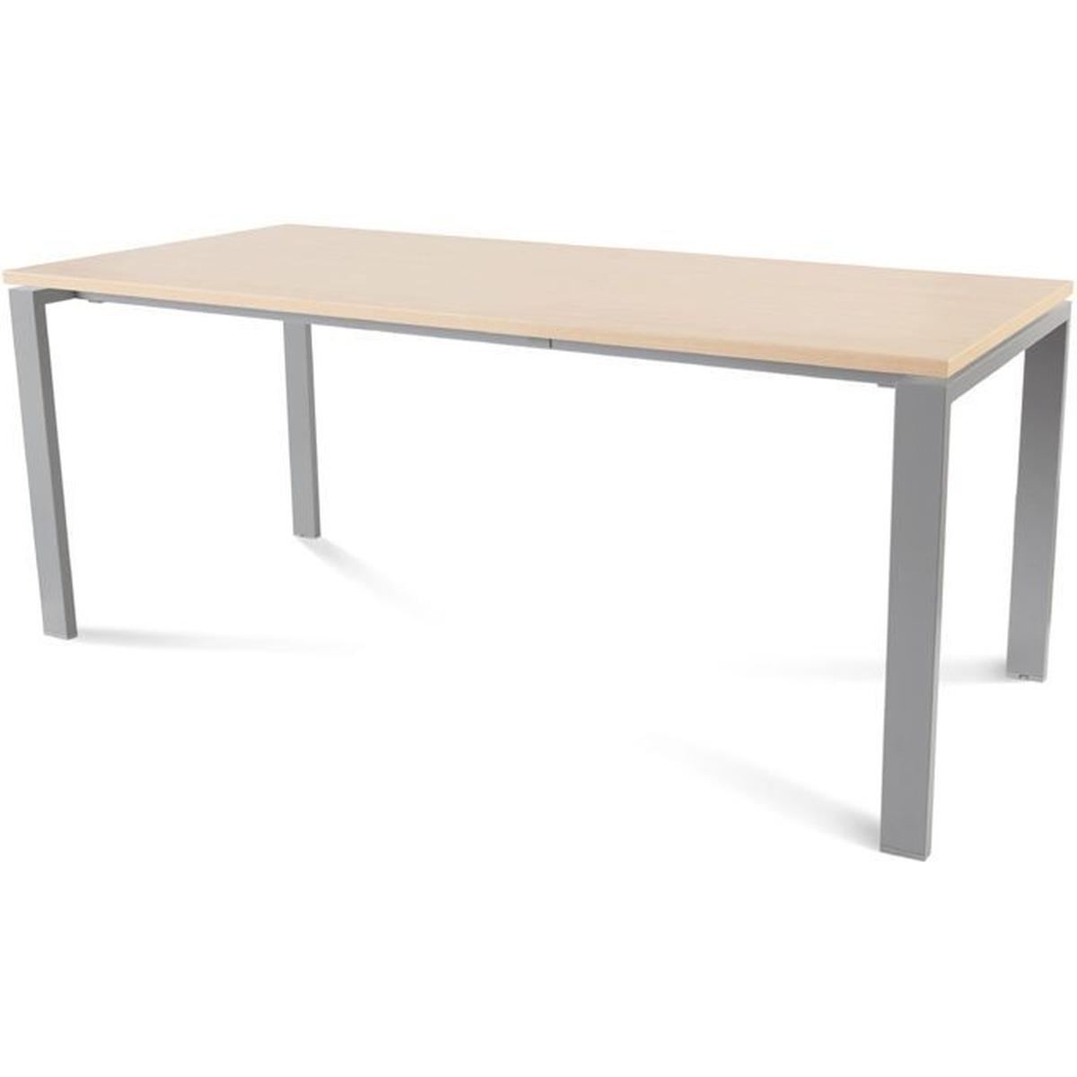 Rocada, Schreibtisch, Schreibtisch Total BxTxH 180x80x73cm Gestell grau Platte Melamin buche
