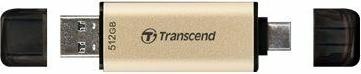 Actual product image Transcend JetFlash 930C USB flash drive 512 GB USB Type-A / USB Type-C 3.2 Gen 1 (3.1 Gen 1) Gold (512 GB, USB-C, USB-A, USB 3.2)