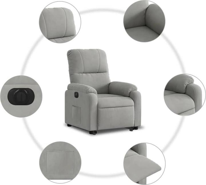 Actual product image VidaXL Relaxing armchair stand-up aid electric microfibre fabric