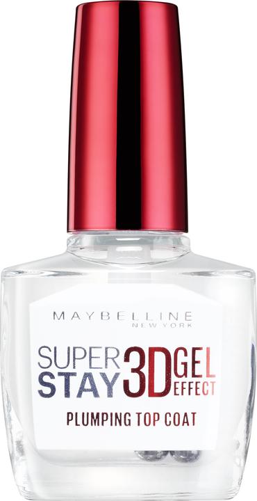 Maybelline New York Superstay 3D Gel Top Coat (1 Transparent, Vernis à ongles effet gel)