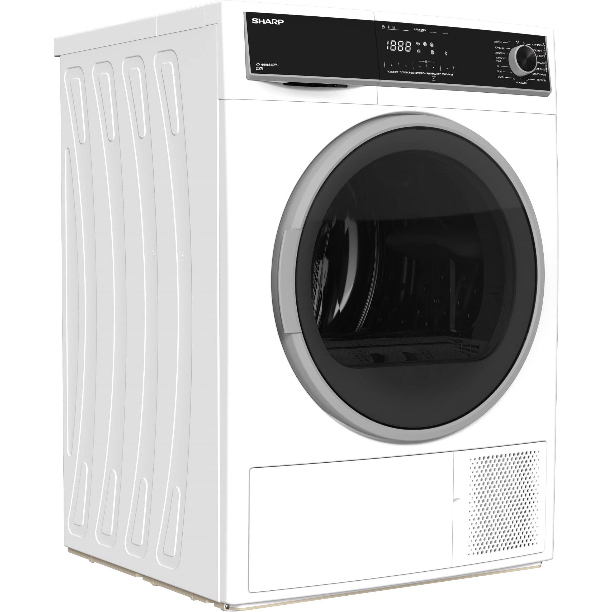 Thumbnail - Sharp KD-HHH8S8GW3-DE, Wäschetrockner, Weiss
