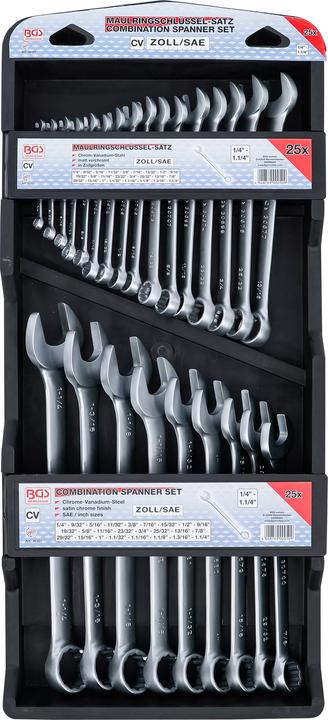 Image du produit BGS Jeu de clés mixtes à fourche (1", 1/2", 1/4", 11/16", 11/32", 13/16", 15/16", 19/32", 25/32", 3/4", 3/8", 5/16", 5/8", 7/16", 7/8", 9/16", 9/32")
